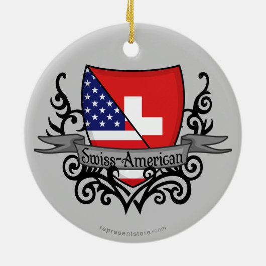 Zwitserse Scheepsvlag Keramisch Ornament (Achterkant)