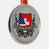 Zwitserse Scheepsvlag Metalen Ornament (Rechts)