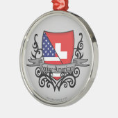 Zwitserse Scheepsvlag Metalen Ornament (Links)