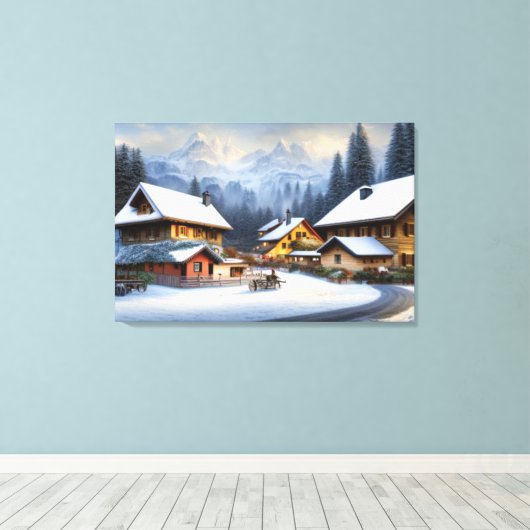 Zwitserse schilderCanvas afdrukken (Insitu (Houten vloer))