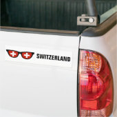 Zwitserse Shades aangepaste tekst en kleurenbumper Bumpersticker (Op Truck)