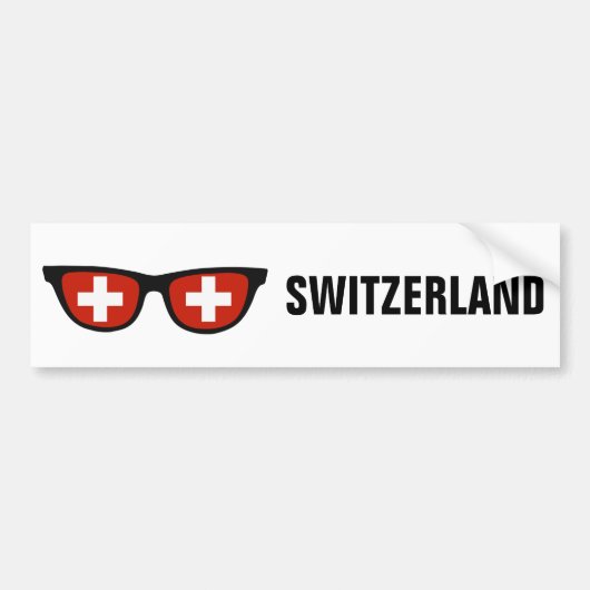 Zwitserse Shades aangepaste tekst en kleurenbumper Bumpersticker (Voorkant)