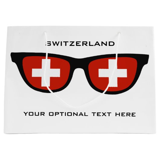 Zwitserse Shades aangepaste tekst- en kleurencadea Groot Cadeauzakje (Voorkant)