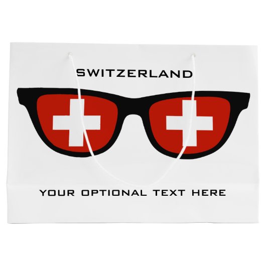 Zwitserse Shades aangepaste tekst- en kleurencadea Groot Cadeauzakje (Achterkant)