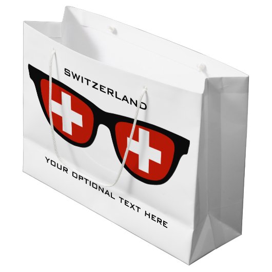 Zwitserse Shades aangepaste tekst- en kleurencadea Groot Cadeauzakje (Voorkant Gekanteld)