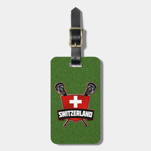 Zwitserse Sjabloon Lacrosse Bagagelabel (Voorkant verticaal)