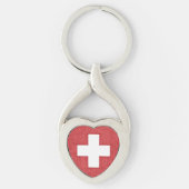 Zwitserse sleutelhanger met verdraaide hartmetalen (Voorkant)