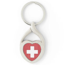 Zwitserse sleutelhanger met verdraaide hartmetalen