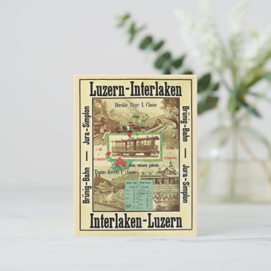  Zwitserse spoorweg Luzern Interlaken Briefkaart (Staand voorkant)