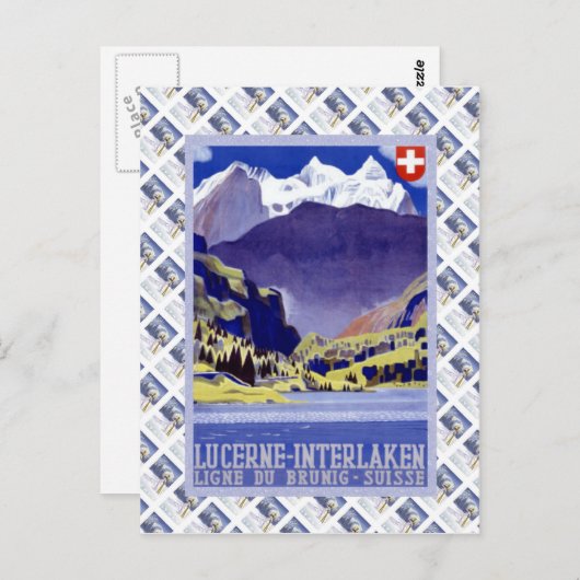  Zwitserse spoorweg Luzern Interlaken Brunig Briefkaart (Voorkant / Achterkant)