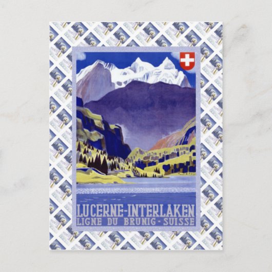  Zwitserse spoorweg Luzern Interlaken Brunig Briefkaart (Voorkant)