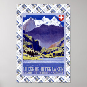Zwitserse spoorweg Luzern Interlaken Brunig Poster