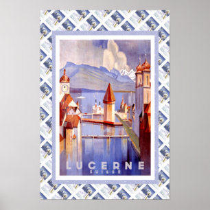 Zwitserse spoorweg Luzern Lucerne Poster