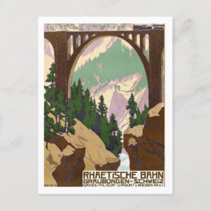 Zwitserse spoorweg, reizen, Vintage Briefkaart