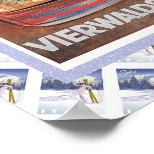  Zwitserse spoorweg Vierwaldstattersee Poster (Hoek)