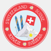 Zwitserse Stereotype Rode Ronde Stickers (Voorkant)