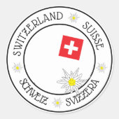 Zwitserse Stickers voor de witte ronde rondreis (Voorkant)