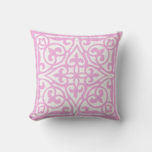 Zwitserse stippen cutwork op linnen - orchidee roz kussen