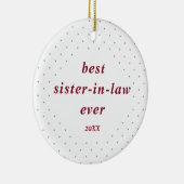 Zwitserse Stippen Gepersonaliseerd Beste Zuster-in Keramisch Ornament (Rechts)