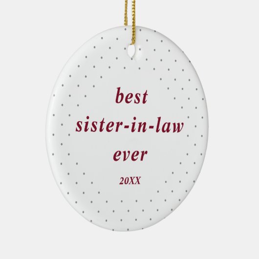 Zwitserse Stippen Gepersonaliseerd Beste Zuster-in Keramisch Ornament (Rechts)