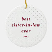 Zwitserse Stippen Gepersonaliseerd Beste Zuster-in Keramisch Ornament (Voorkant)