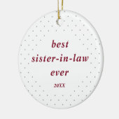 Zwitserse Stippen Gepersonaliseerd Beste Zuster-in Keramisch Ornament (Links)