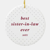 Zwitserse Stippen Gepersonaliseerd Beste Zuster-in Keramisch Ornament (Achterkant)