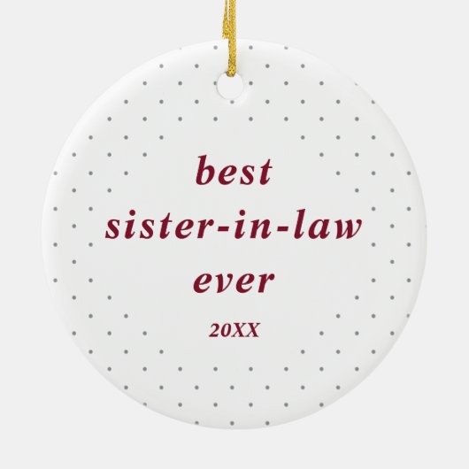 Zwitserse Stippen Gepersonaliseerd Beste Zuster-in Keramisch Ornament (Achterkant)