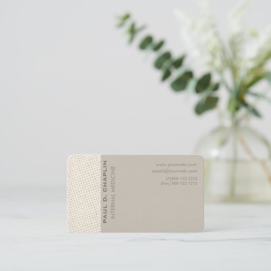 Zwitserse Stippen Minimalistisch elegant Professio Visitekaartje (Staand voorkant)