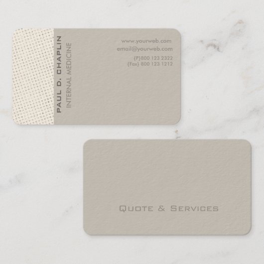 Zwitserse Stippen Minimalistisch elegant Professio Visitekaartje (Voorkant / Achterkant)