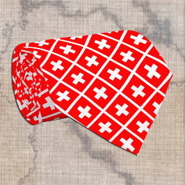 Zwitserse Stropdassen, mode Zwitserse vlag Stropdas