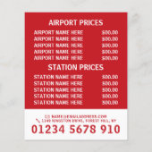 Zwitserse Taxi Bedrijf Vlag met Prijslijst Flyer (Achterkant)