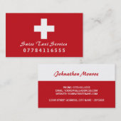 Zwitserse Taxi-vlag Visitekaartje (Voorkant / Achterkant)