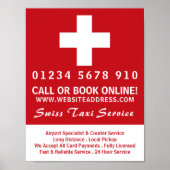 Zwitserse taxibedrijf vlag Adverteren Poster (Voorkant)