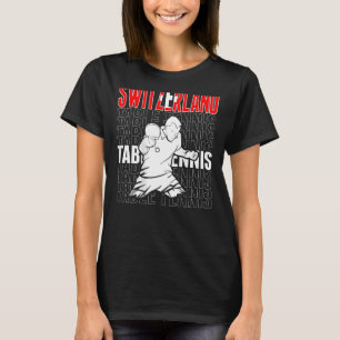 Zwitserse Tennis voor tabeltennis ondersteuning Zw T-shirt