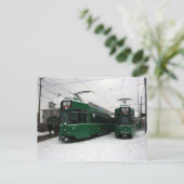 Zwitserse trams bij BVB M-Parc depot, Bazel Briefkaart (Staand voorkant)