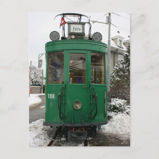 Zwitserse trams bij BVB M-Parc depot, Bazel Briefkaart (Voorkant)