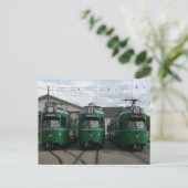 Zwitserse trams bij BVB M-Parc depot, Bazel Briefkaart (Staand voorkant)