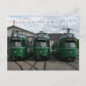 Zwitserse trams bij BVB M-Parc depot, Bazel Briefkaart (Voorkant)