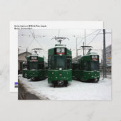 Zwitserse trams bij BVB M-Parc depot, Bazel Briefkaart (Voorkant / Achterkant)