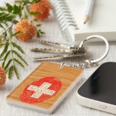 Zwitserse vingerafdrukvlag sleutelhanger (Voorkant Rechts)