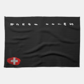 Zwitserse vingerafdrukvlag theedoek (Horizontaal)