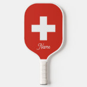 Zwitserse vlag aangepaste pickleball paddle racket (Voorkant)