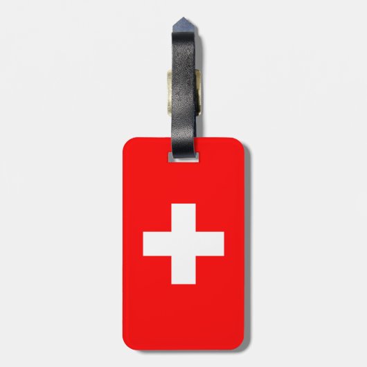Zwitserse vlag bagagelabel (Achterkant verticaal)