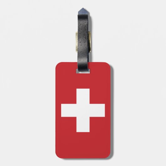 Zwitserse vlag bagagelabel (Achterkant verticaal)