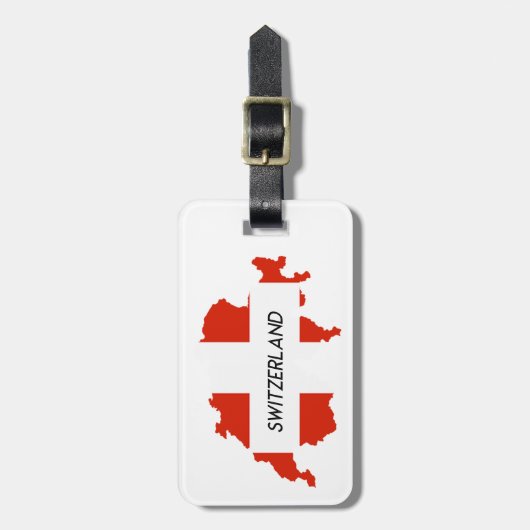 Zwitserse vlag bagagelabel (Voorkant verticaal)