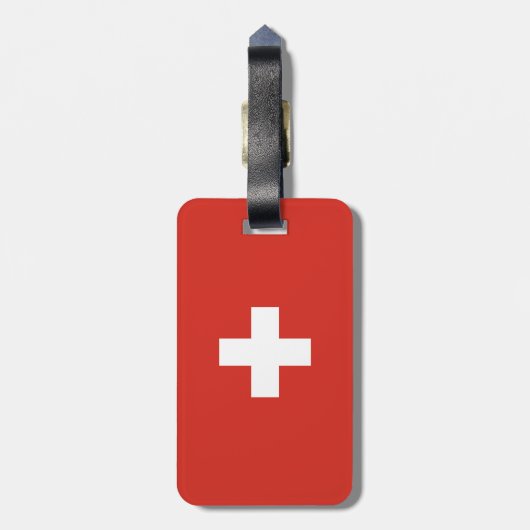 Zwitserse vlag bagagelabel (Achterkant verticaal)