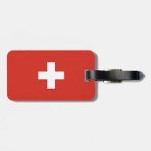 Zwitserse vlag bagagelabel (Achterkant horizontaal)