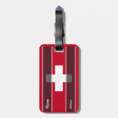 Zwitserse vlag bagagelabel (Achterkant verticaal)