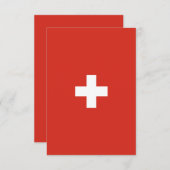 Zwitserse vlag bedankkaart (Voorkant / Achterkant)